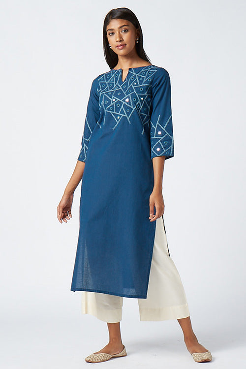 Okhai 'Melody' Embroidered Cotton Kurta ...